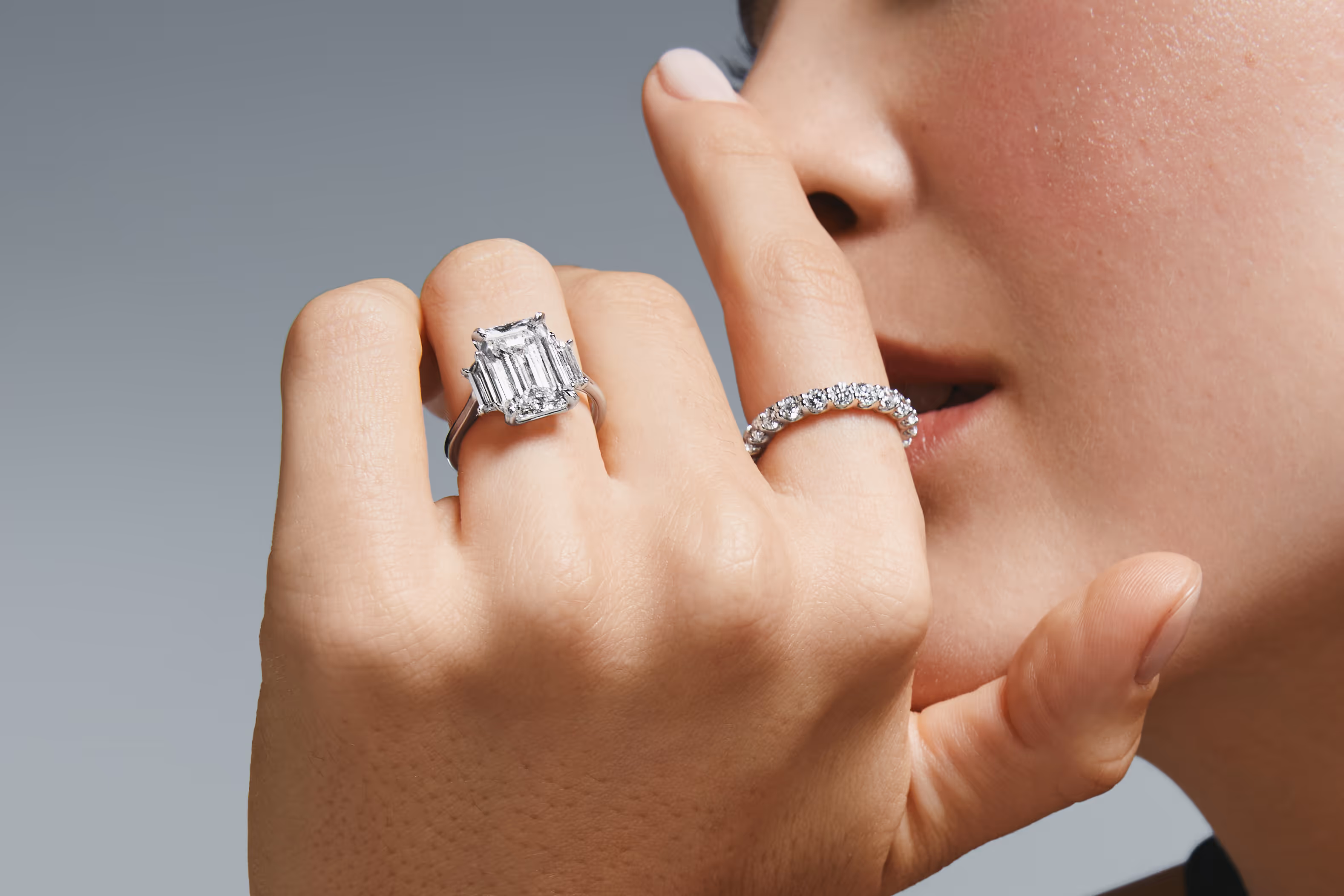 The Marguerite showcase featuring a lifestyle image of an engagement ring
